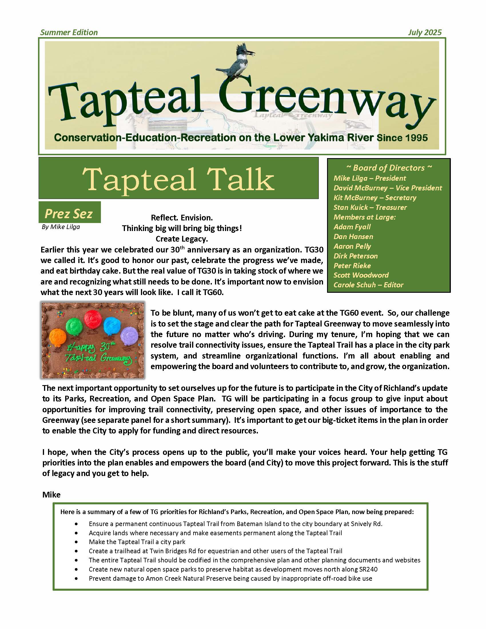 Tapteal Talk July 2025_cover